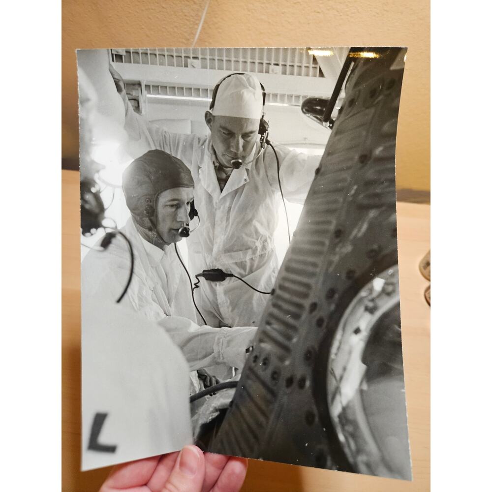 Vintage B & W Project Mercury Astronaut Wally Schirra Pre-Launch Training Photo